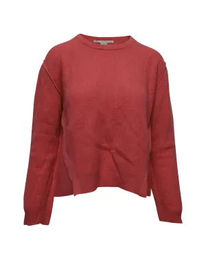 Stella Mccartney Back Slit Oversized Jumper in Coral Pink Wool