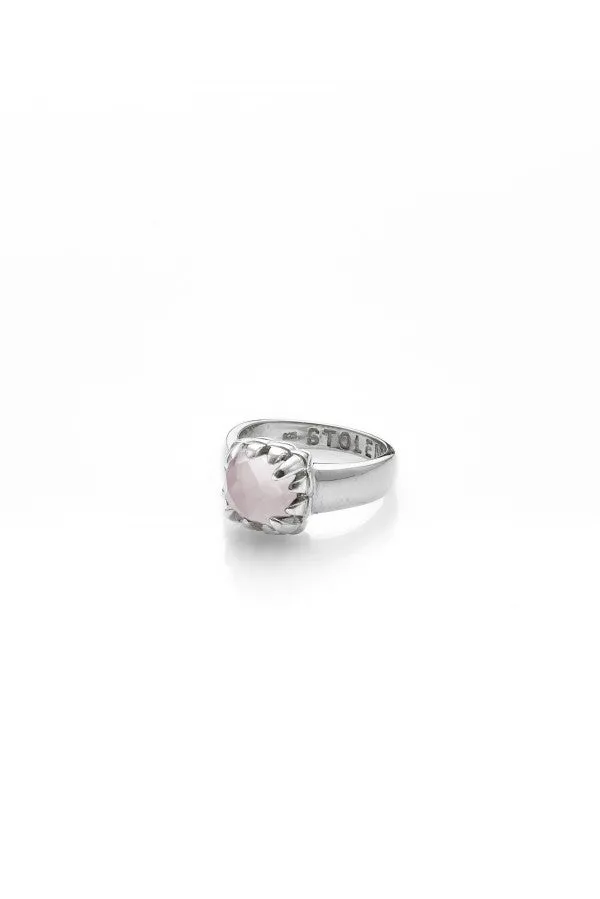 Stolen Girlfriends Club Jewellery Stolen Baby Claw Ring Silver Rose Quartz