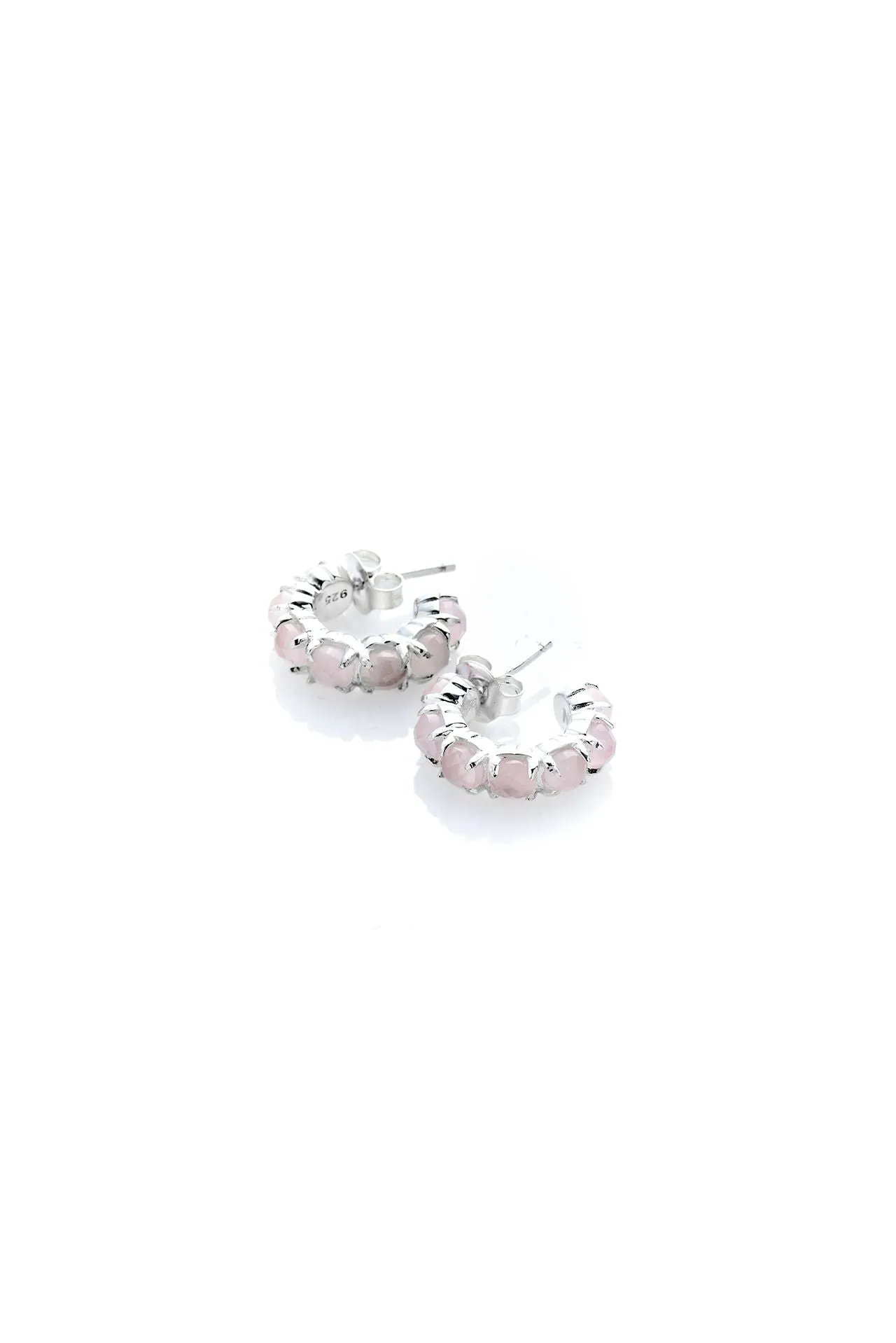Stolen Girlfriends Club Jewellery Stolen Girlfriends Club - Halo Cluster Earrings - Rose Quartz