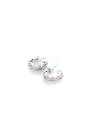Stolen Girlfriends Club Jewellery Stolen Girlfriends Club - Halo Cluster Earrings - Rose Quartz