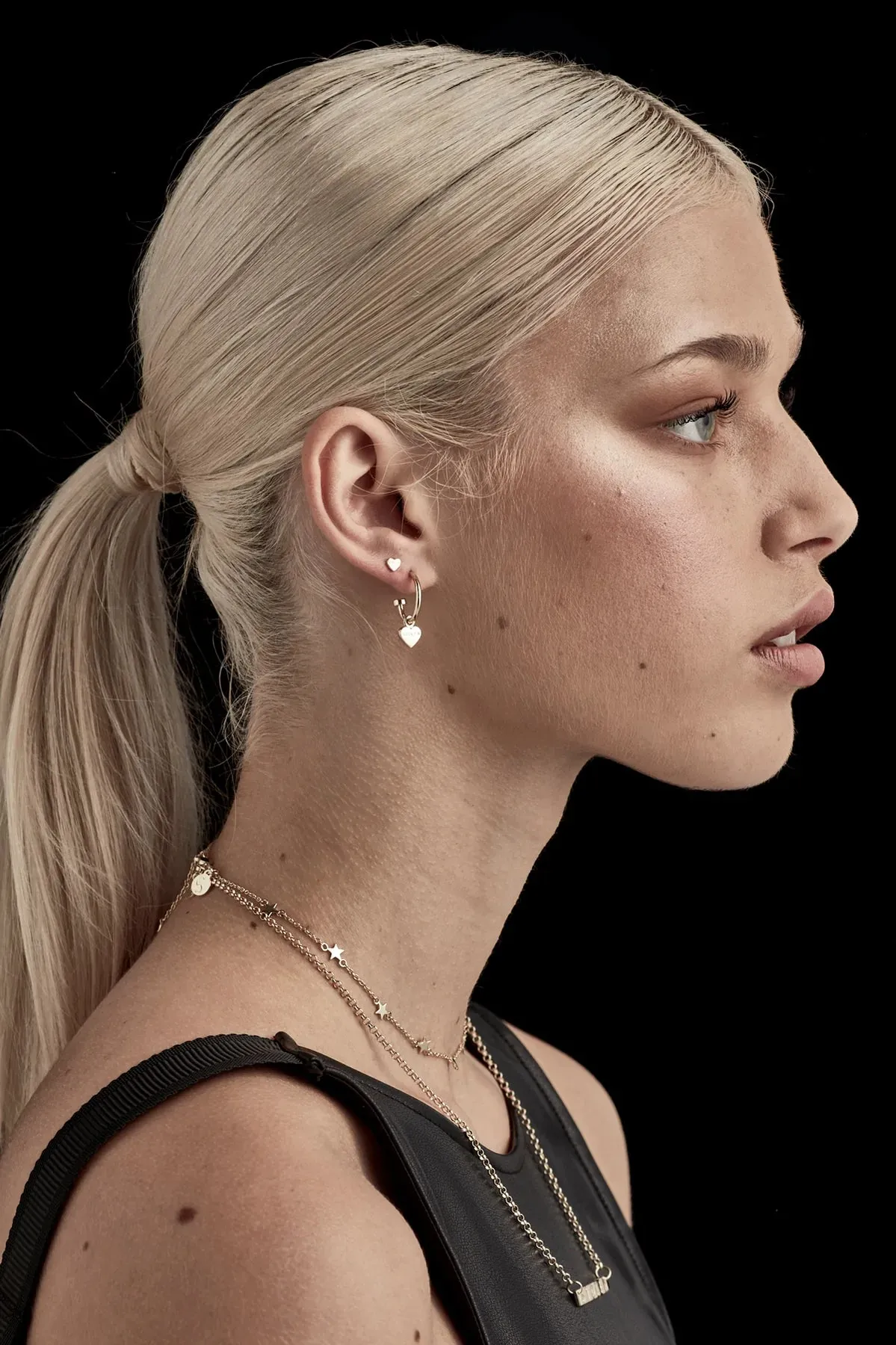 Stolen Girlfriends Club Jewellery Stolen Girlfriends Club - Heart Anchor Earring - Gold Plated