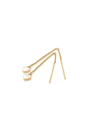 Stolen Girlfriends Club Jewellery Stolen Girlfriends Club - Heart Thread Earring Gold Plated