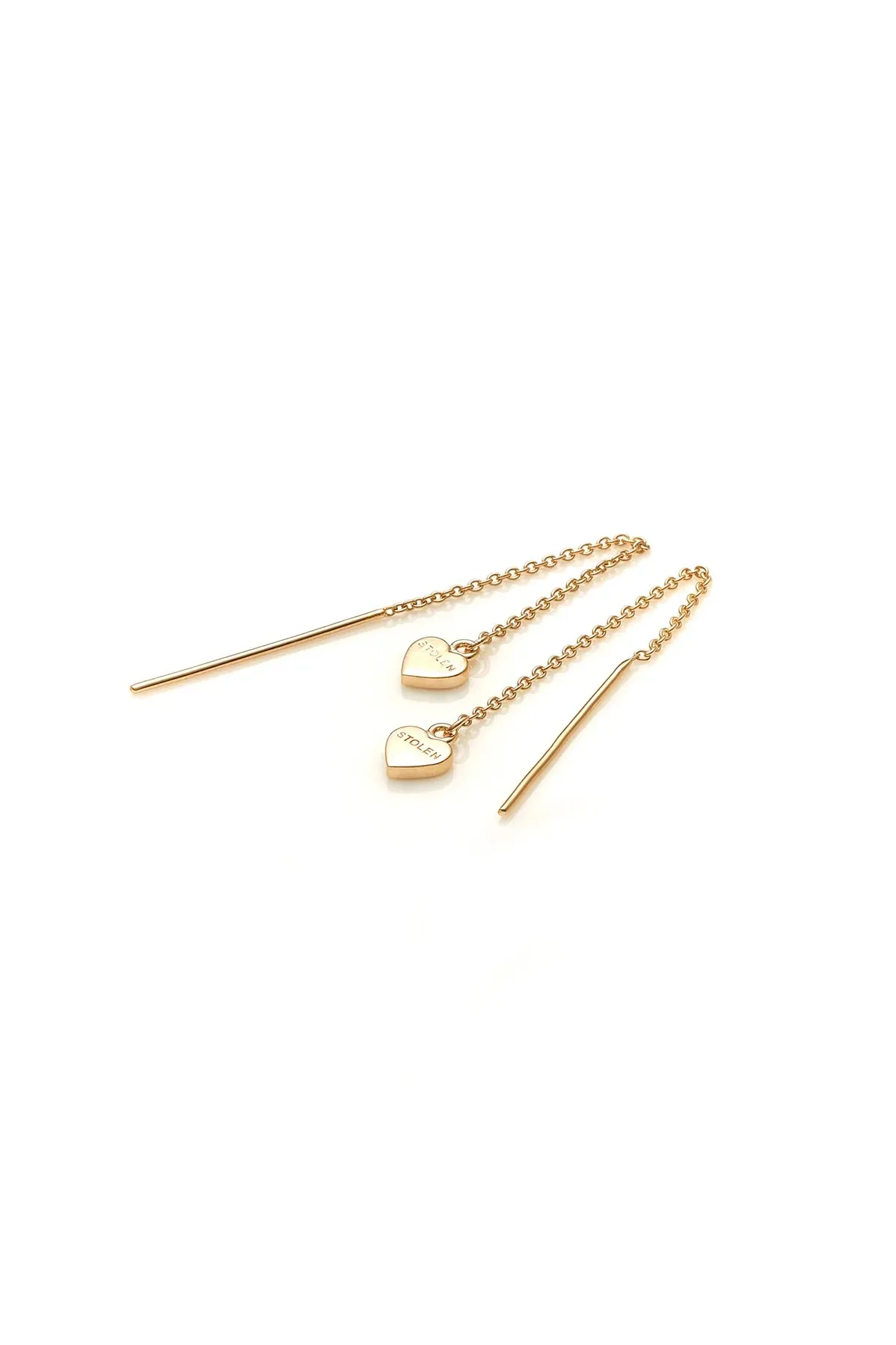 Stolen Girlfriends Club Jewellery Stolen Girlfriends Club - Heart Thread Earring Gold Plated