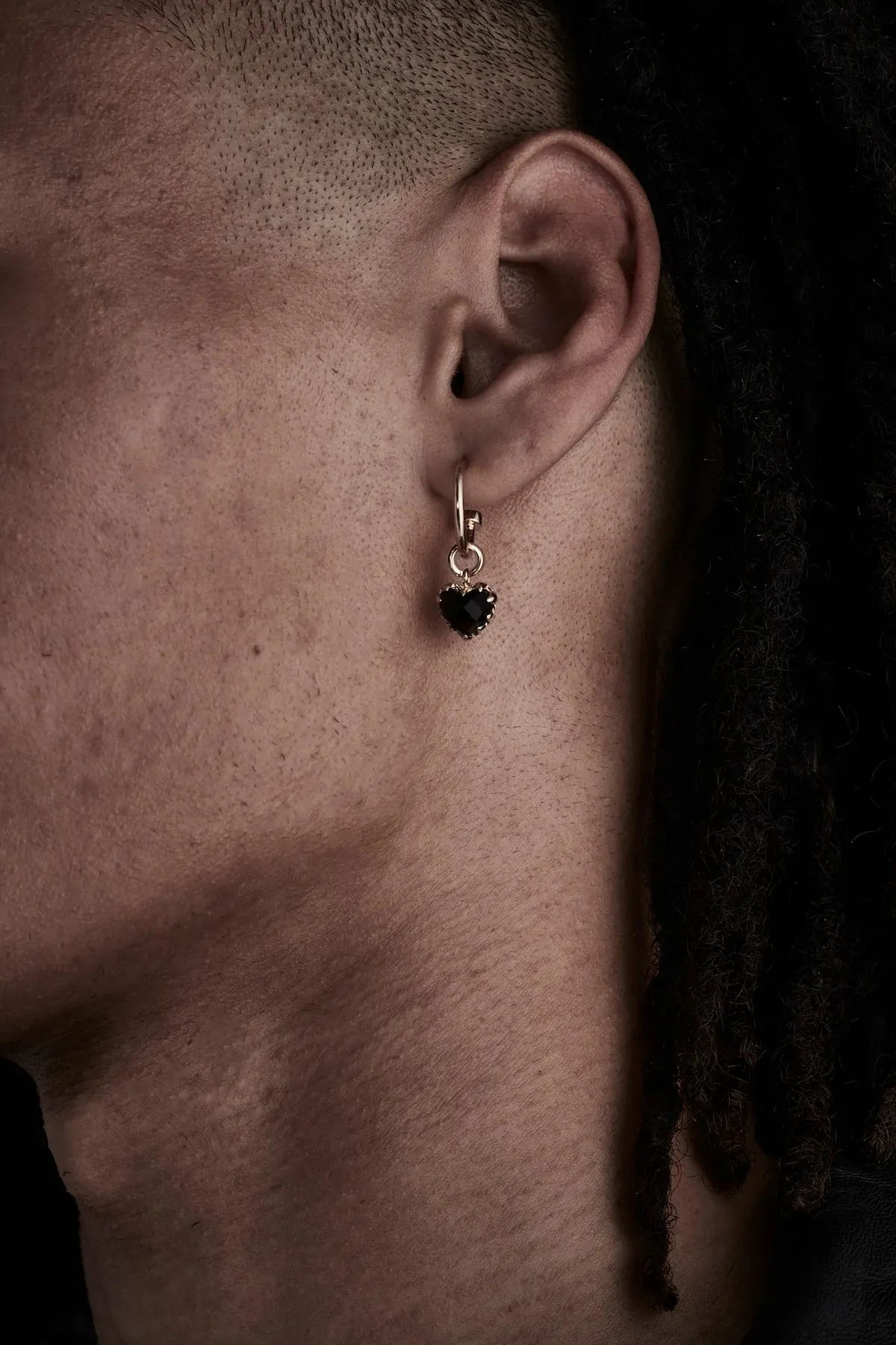 Stolen Girlfriends Club Jewellery Stolen Girlfriends Club - Love Claw Anchor Earrings Onyx Gold Plated