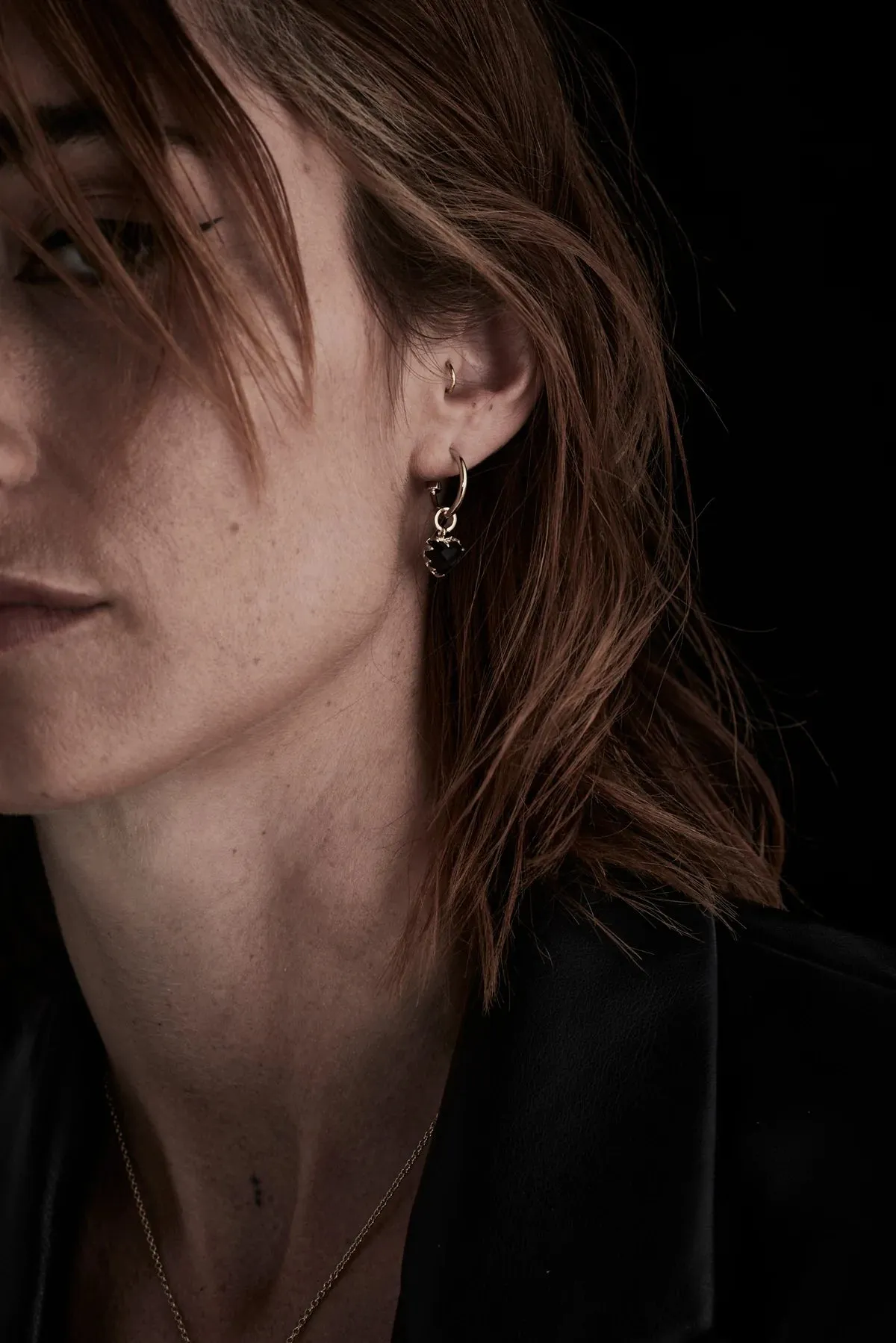 Stolen Girlfriends Club Jewellery Stolen Girlfriends Club - Love Claw Anchor Earrings Onyx Gold Plated