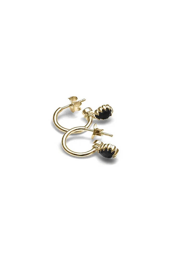 Stolen Girlfriends Club Jewellery Stolen Girlfriends Club - Love Claw Drop Anchor Sleeper Gold Plated Onyx