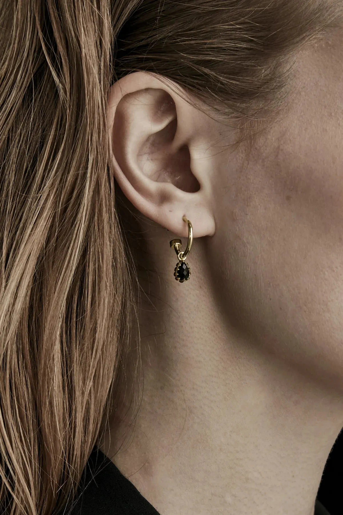 Stolen Girlfriends Club Jewellery Stolen Girlfriends Club - Love Claw Drop Anchor Sleeper Gold Plated Onyx