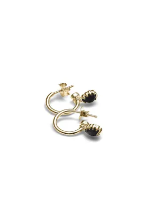 Stolen Girlfriends Club Jewellery Stolen Girlfriends Club - Love Claw Drop Anchor Sleeper Gold Plated Onyx