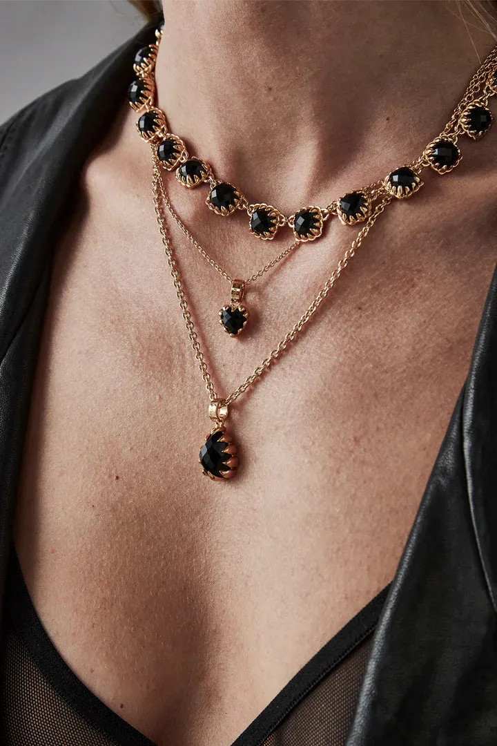 Stolen Girlfriends Club Jewellery Stolen Girlfriends Club - Love Claw Drop Necklace Gold Plated Onyx