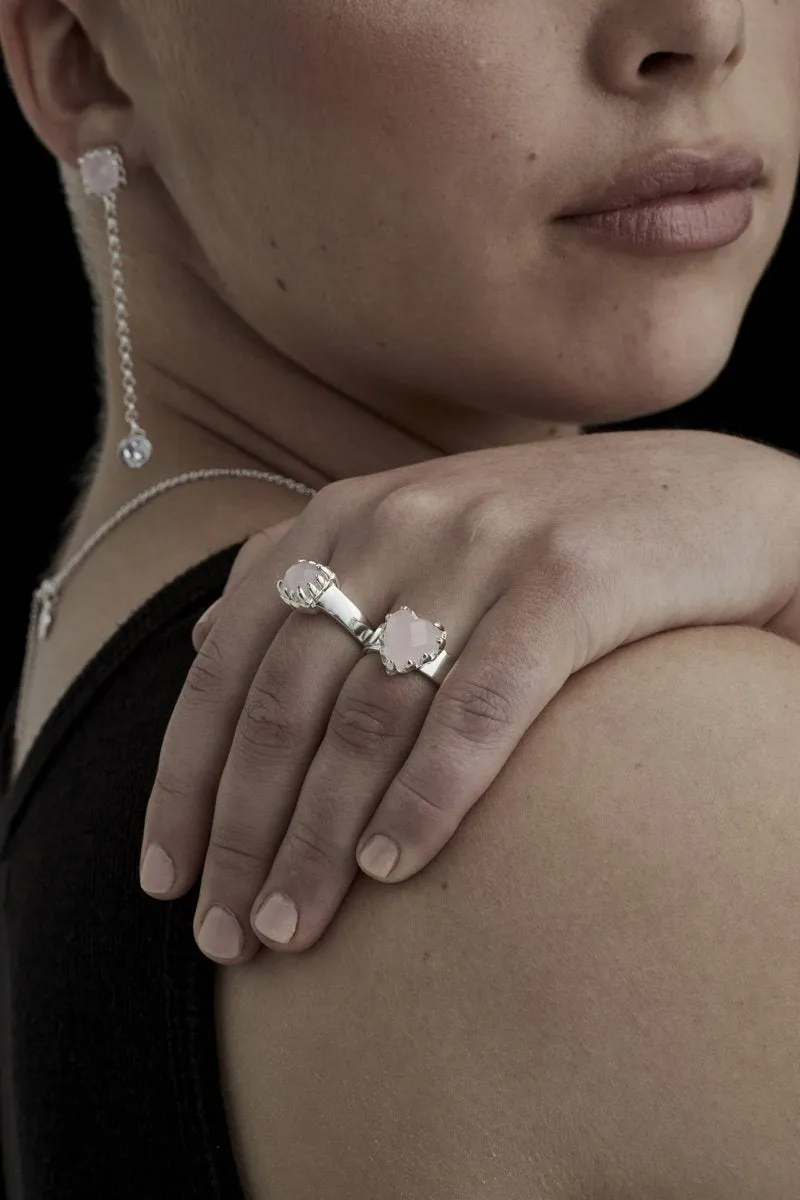 Stolen Girlfriends Club Jewellery Stolen Girlfriends Club - Love Claw Ring - Rose Quarts