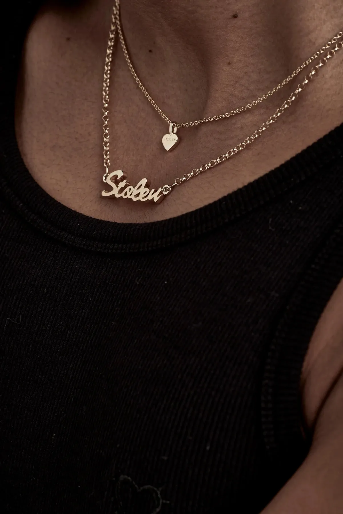 Stolen Girlfriends Club Jewellery Stolen Girlfriends Club - Script Necklace Gold Plated