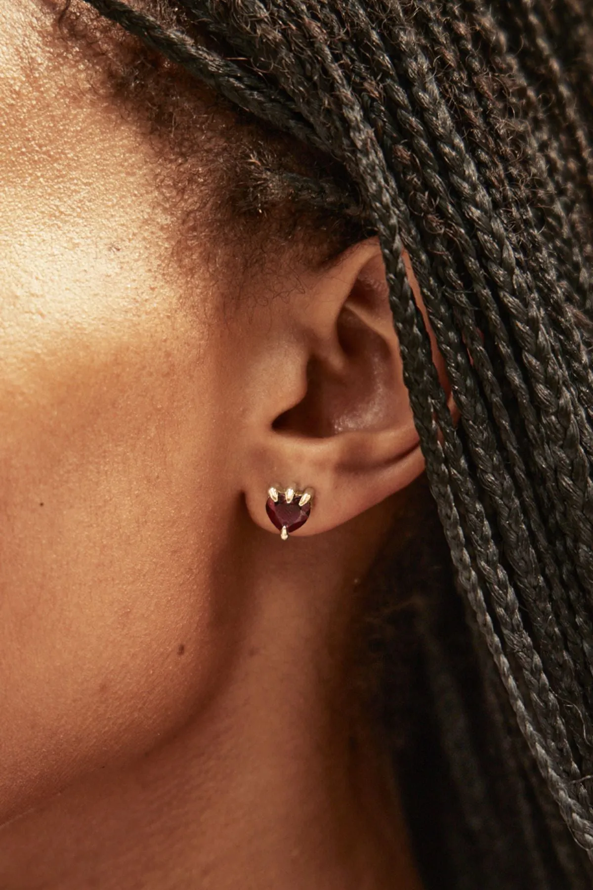 Stolen Girlfriends Club Jewellery Stolen Girlfriends Club - Talon Studs Garnet - Gold Plate