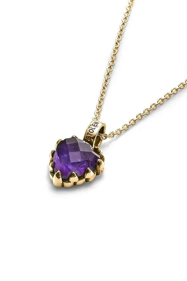 Stolen Girlfriends Club Jewellery Stolen Girlfriends - Love Claw Necklace Amethyst Gold Plate