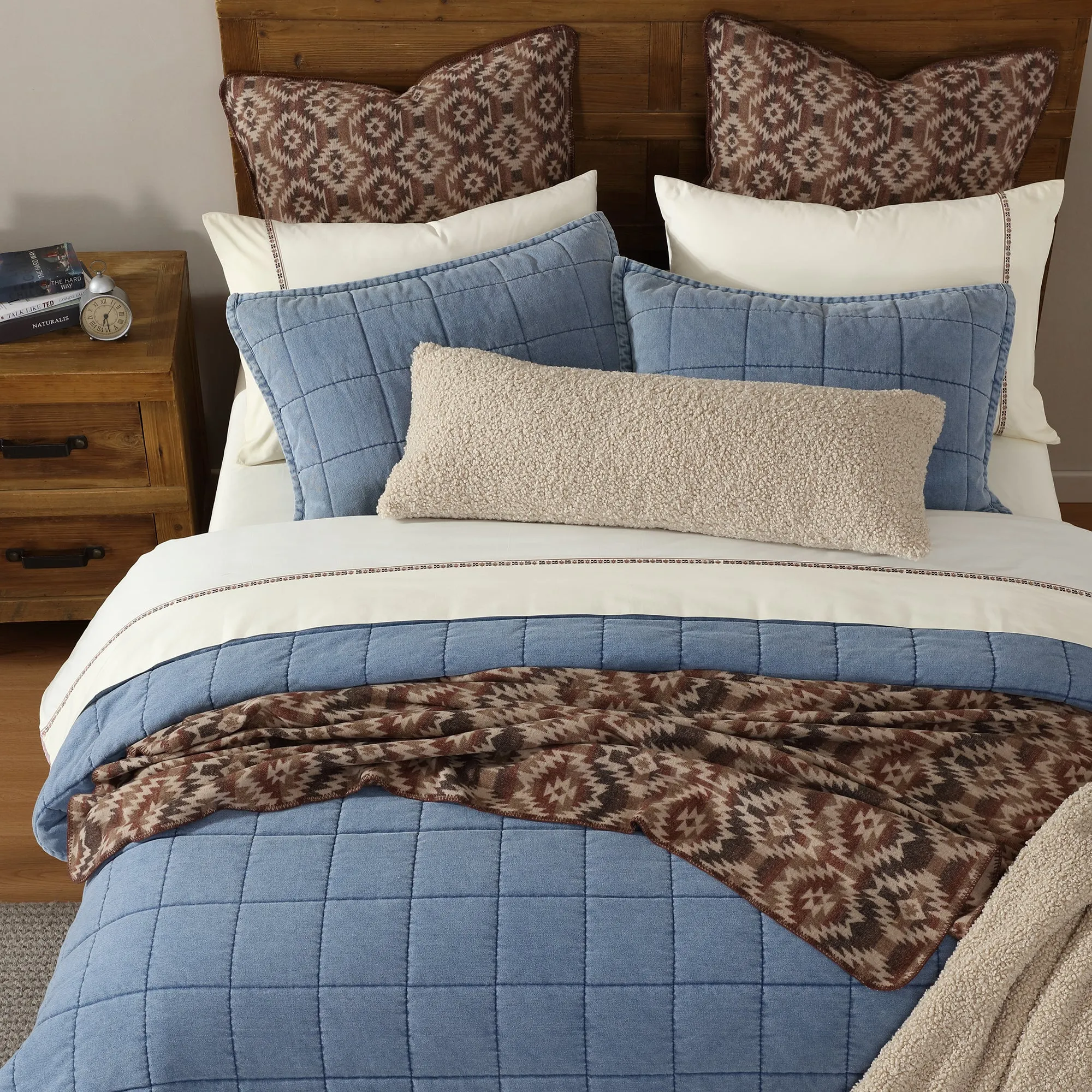 Stonewashed Denim Quilt Set