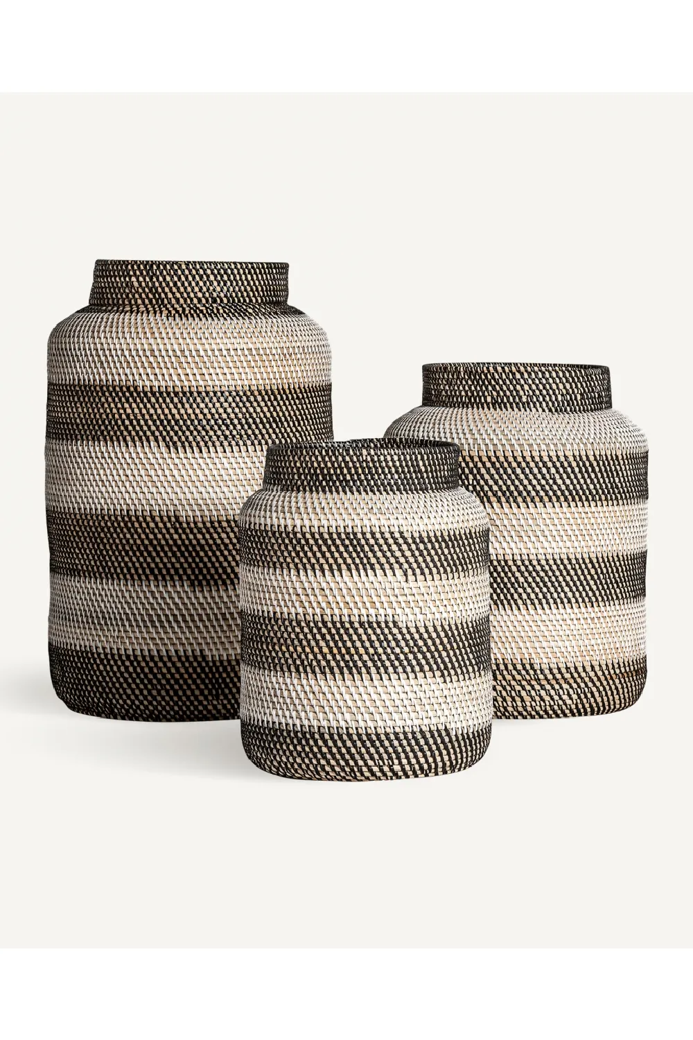Striped Rattan Vase Set (3) | Vical Home Zirba Vase,Glass Vase