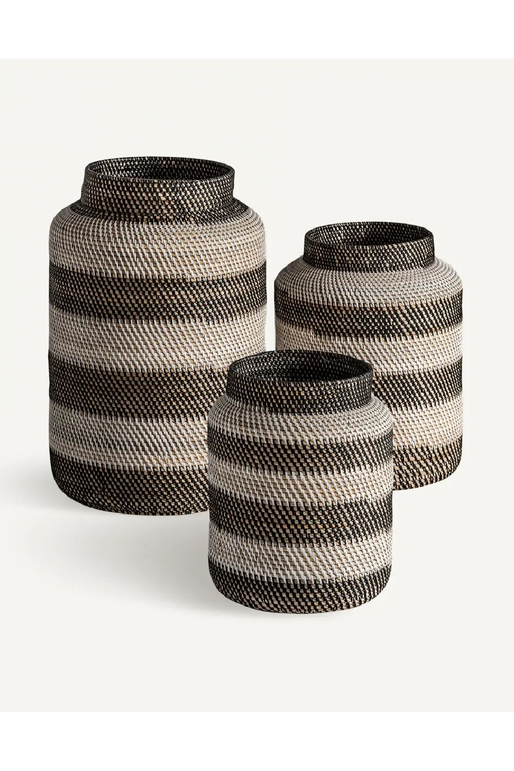 Striped Rattan Vase Set (3) | Vical Home Zirba