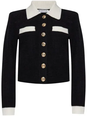 Structured Black Sweater With Gold-Tone Buttons