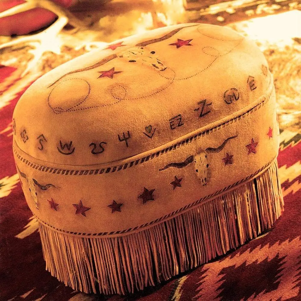 Suede Western Longhorn Accent Pillow