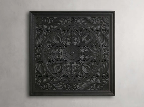 Sukho Grand Carved Panel in Black Panels & Framed Objects,framed wall panels