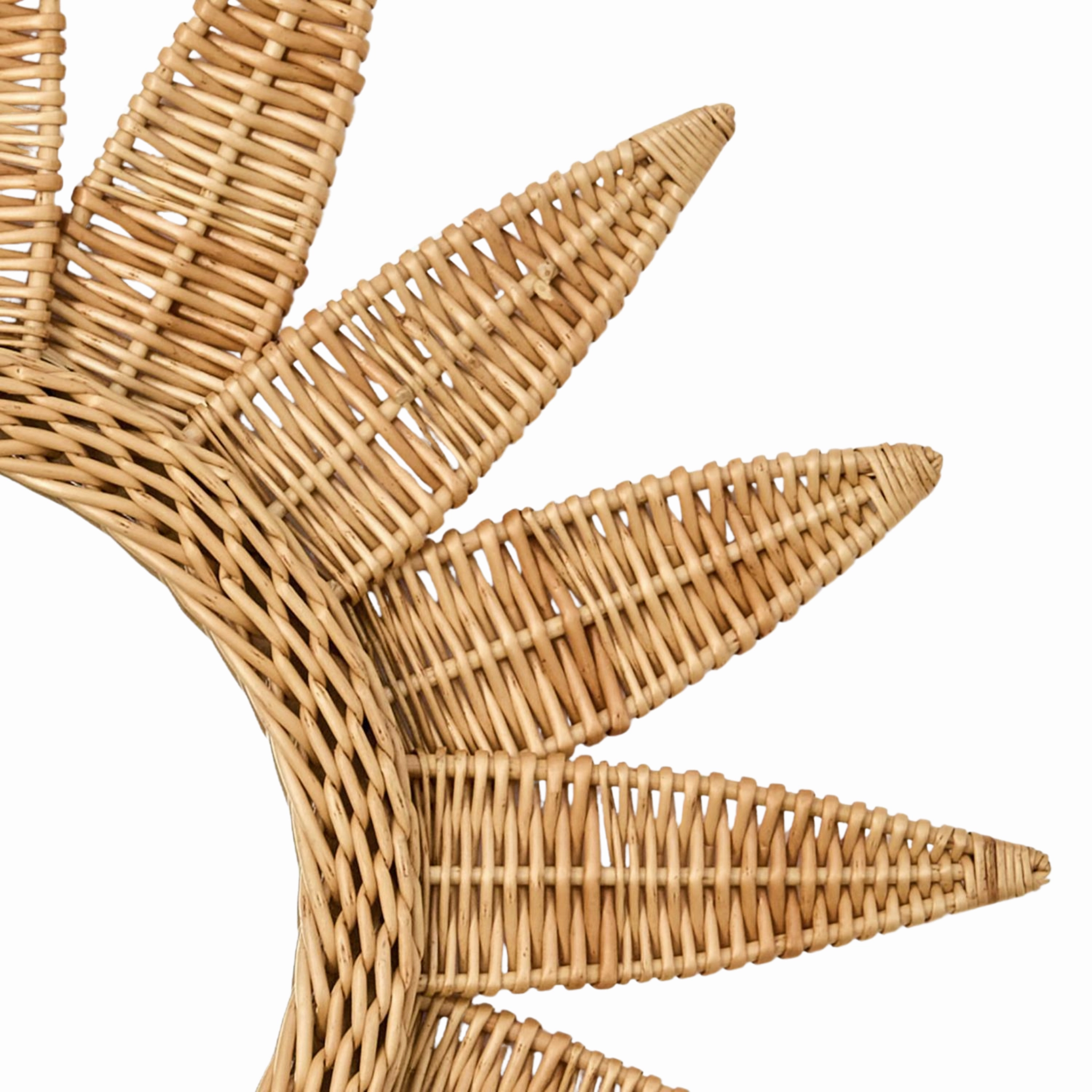 Sunburst Hand-Crafted Wicker Wall Mirror