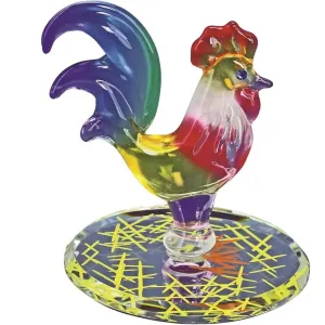 Sunrise Rooster Figurine Decorative Mirror,Home Decor Mirror