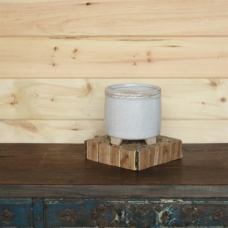 Sur Cachepot, Ceramic - Lrg - White