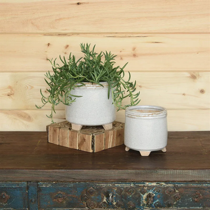 Sur Cachepot, Ceramic - Lrg - White