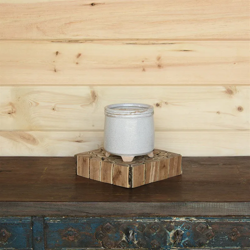 Sur Cachepot, Ceramic - Sm - White