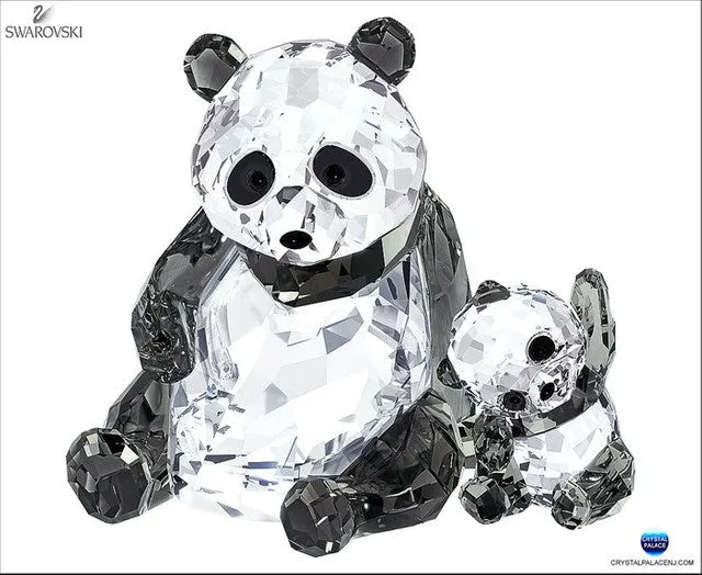 Swarovski Panda Mother with Baby Decorative Mirror,Home Decor Mirror