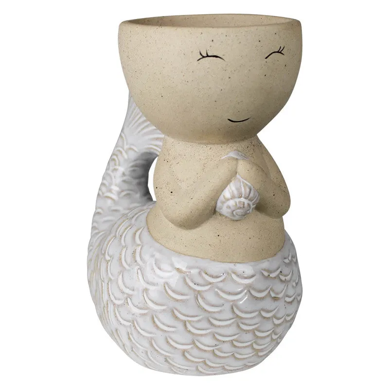 Swimming Mermaid Cachepot, Ceramic Vase,Ceramic Vase