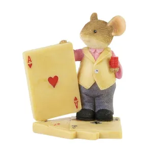 Tails wth Heart Card Shark Mouse Figurine Decorative Mirror,Home Decor Mirror