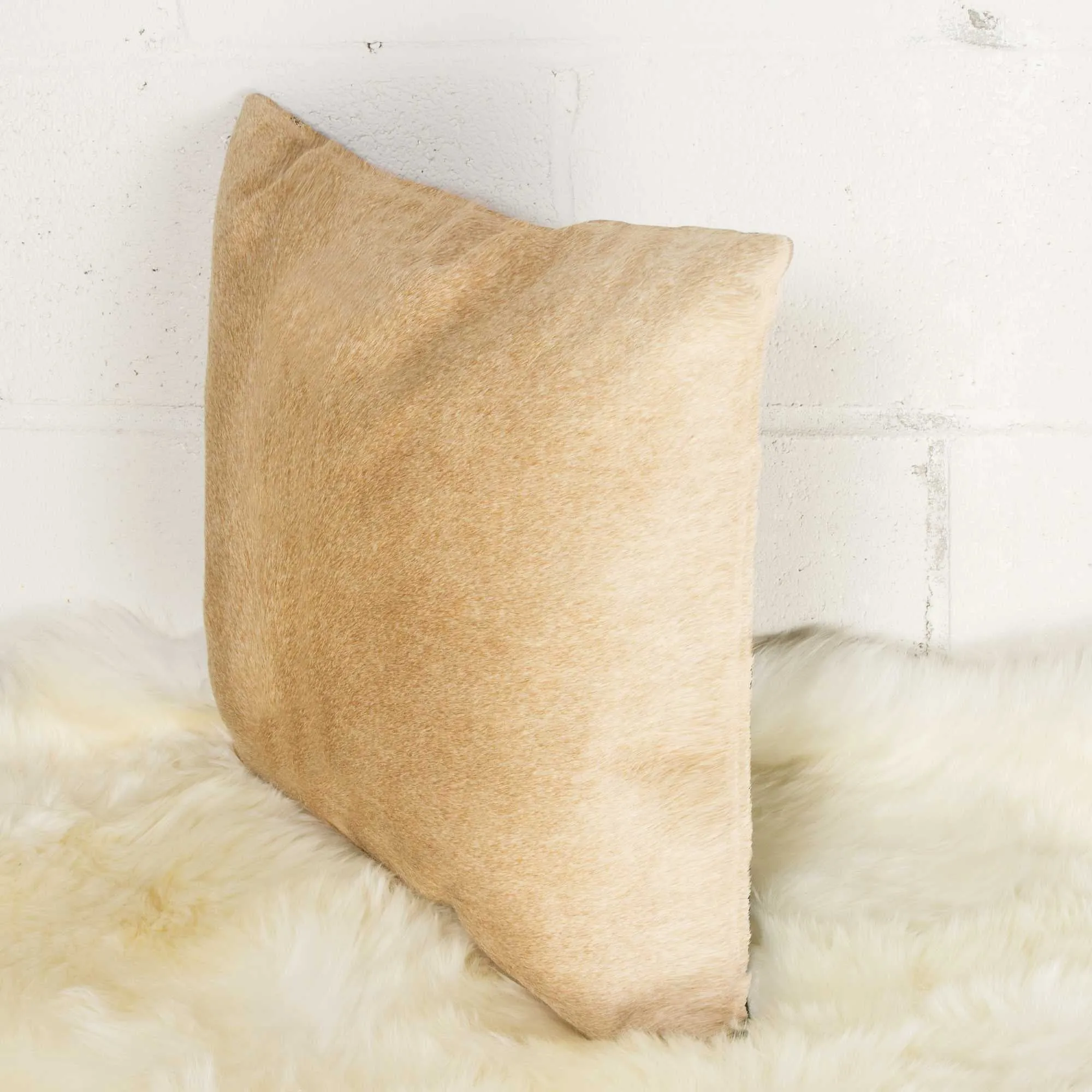 Tan Cowhide Throw Pillow Set