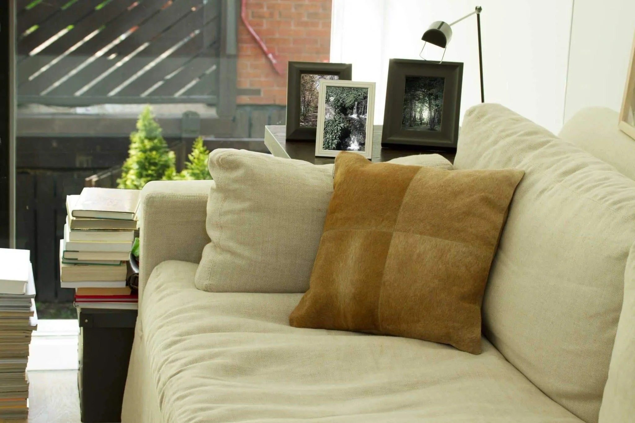 Tan Palomino Cuatro Cowhide Pillow
