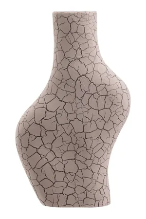 Taupe Ceramic Crackled Vase | Liang & Eimil Marni Vase,Glass Vase