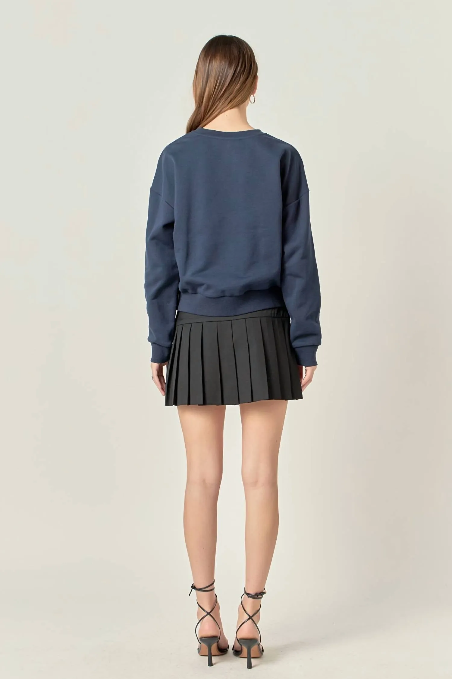 Tennis Velvet Patch Sweatshirt In Navy