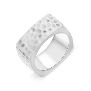 Thomas Sabo Jewellery Hot Diamonds Sterling Silver Square Mottled Ring D