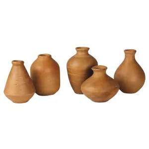 Tiny Terra Cotta Vases - Set of 5 Vase,Ceramic Vase