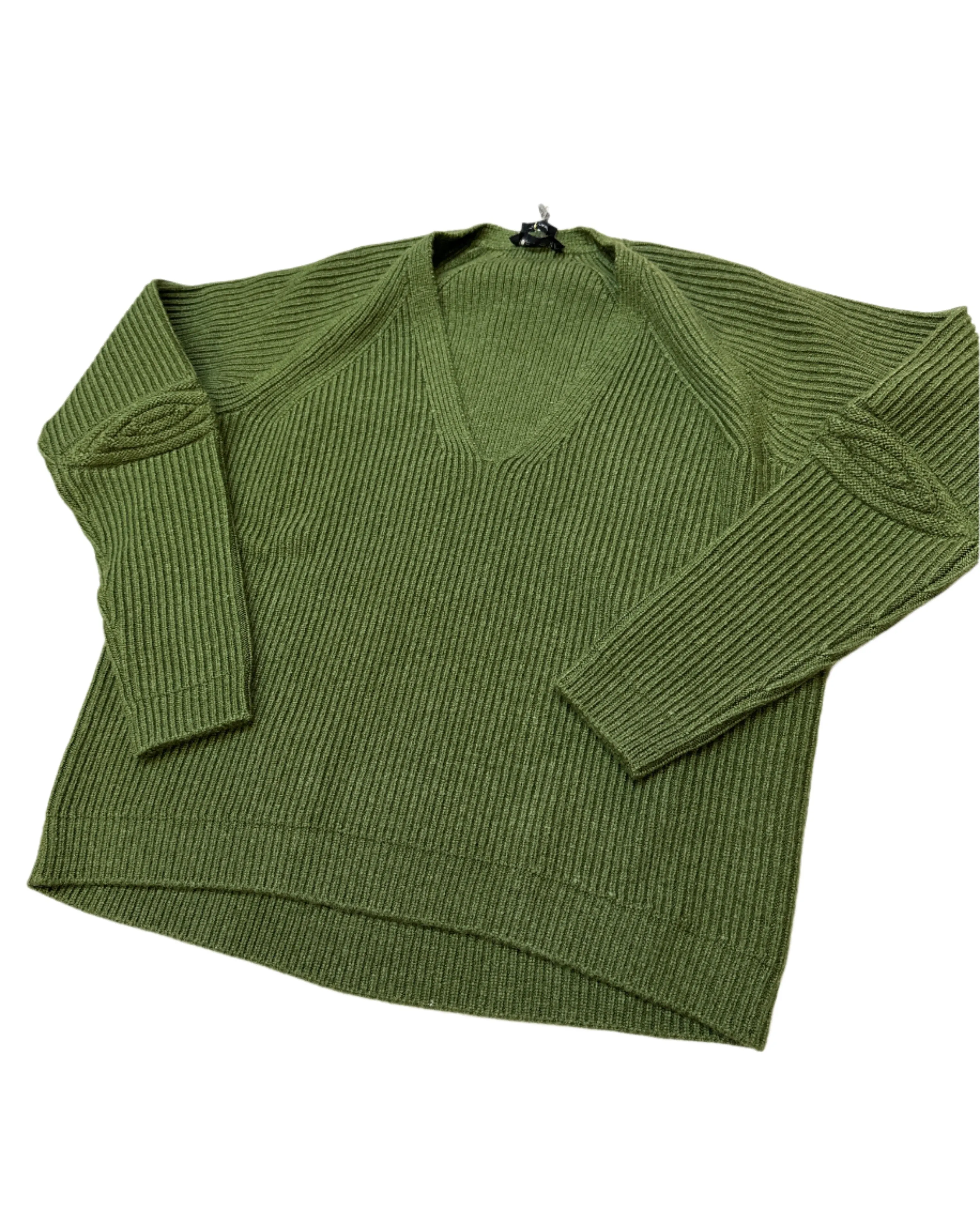 Tom Ford Womens V-Neck Ribbed Sweater In Green