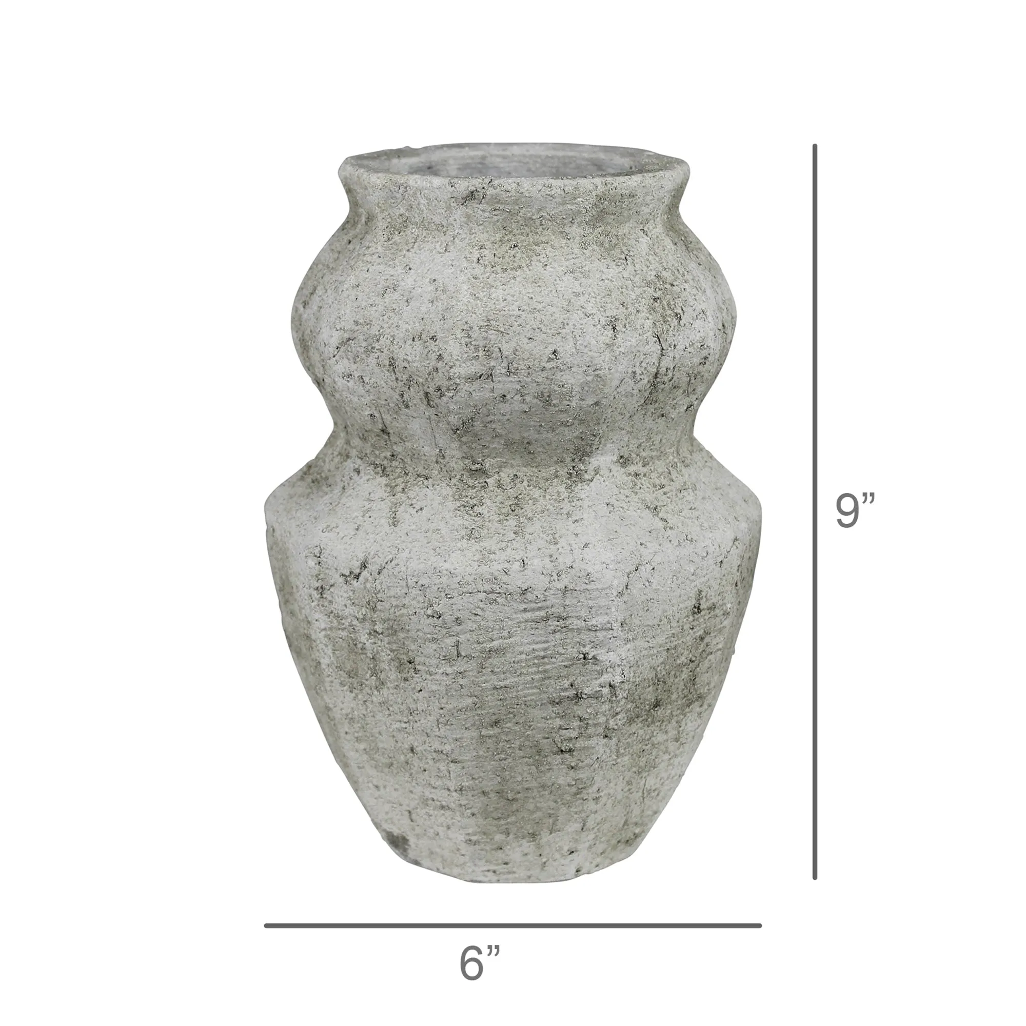 Toullon Vase, White Cement - Lrg