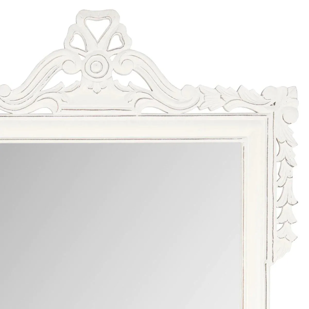 Traditional Rectangular Mirror in Antique White