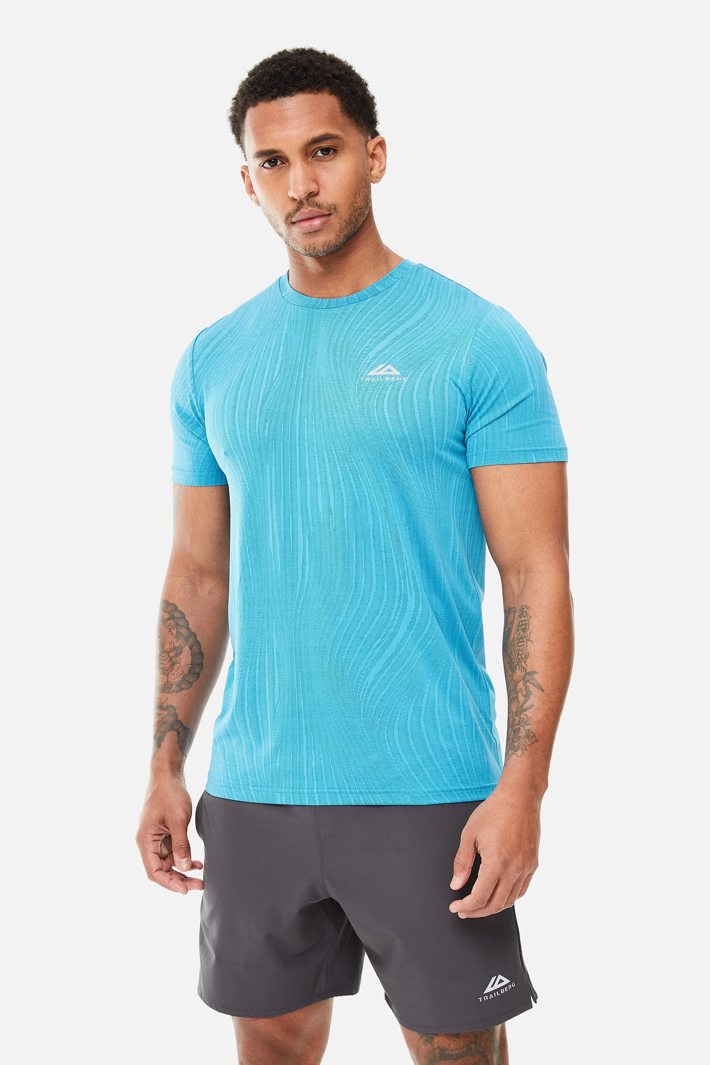 Trailberg Vertex Jacquard T Shirt - Atomic Blue