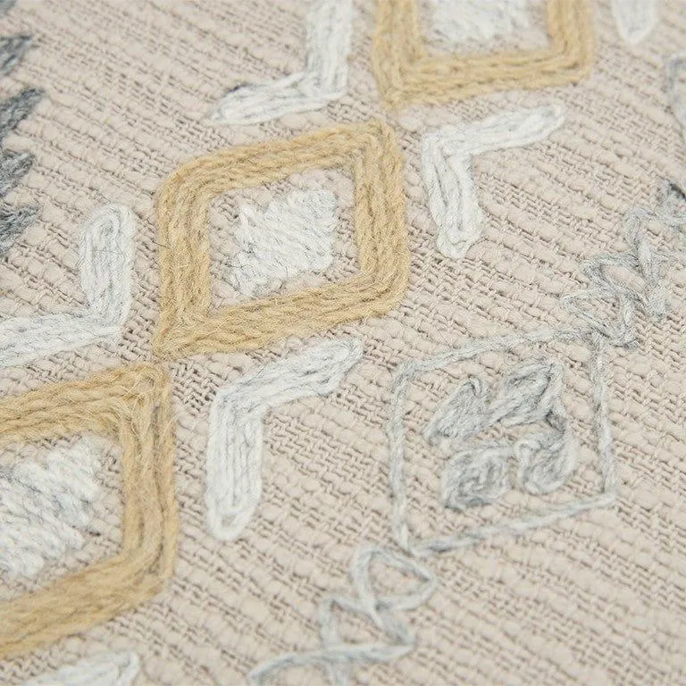 Tribal Boho Embroidered Accent Pillow
