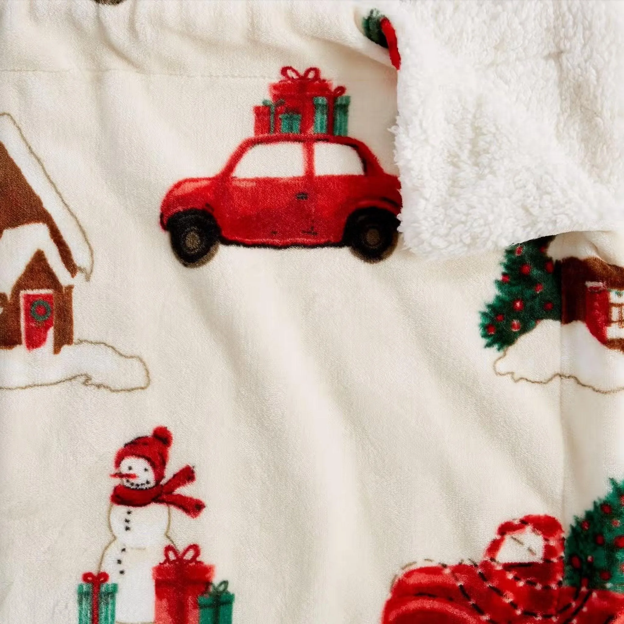 Trucks N' Trees Sherpa Throw Blanket