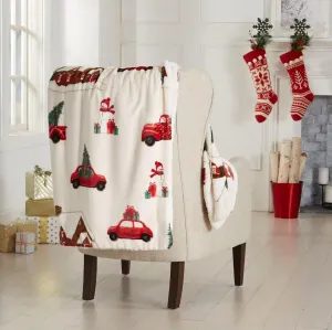 Trucks N' Trees Sherpa Throw Blanket bookcase, standing shelf