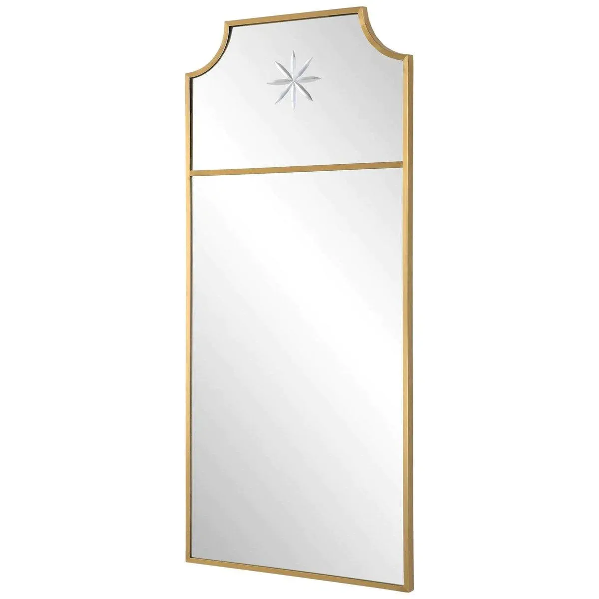 Trumeau Inspired Brushed Brass Wall Mirror