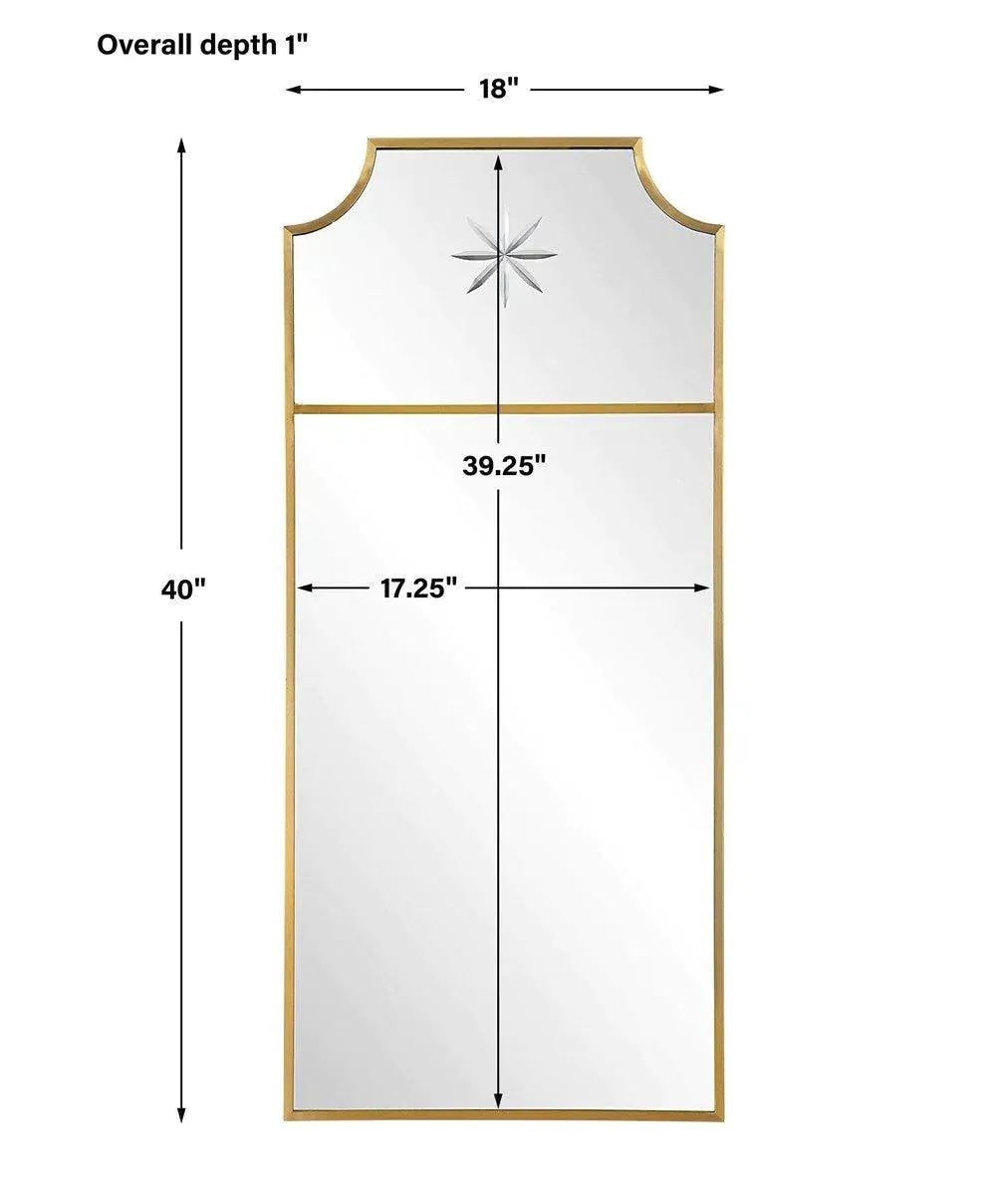 Trumeau Inspired Brushed Brass Wall Mirror