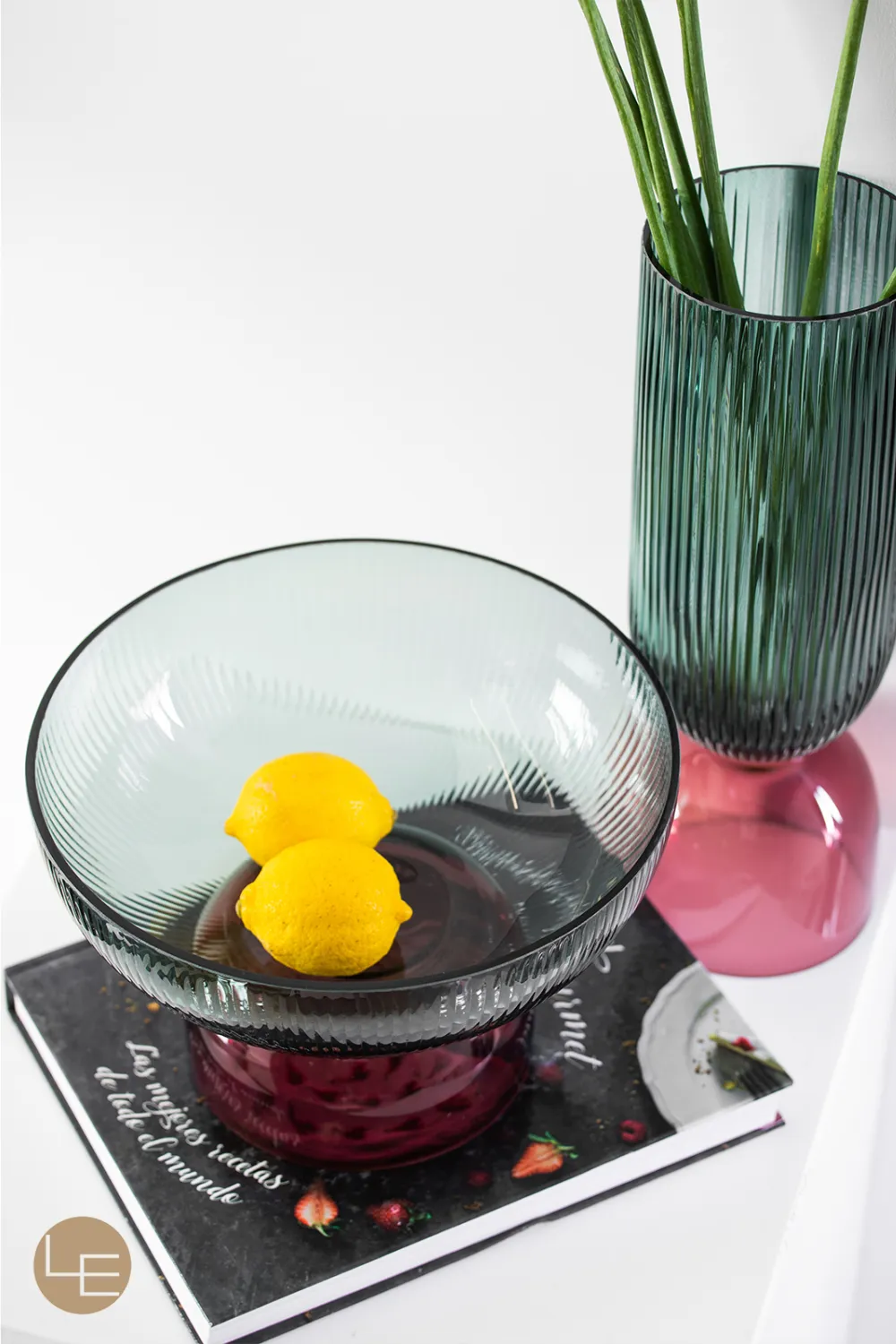 Turquoise And Pink Glass Vase | Liang & Eimil Pokal
