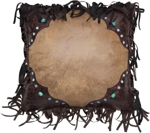 Turquoise Stone Fringed Western Pillow storage cart, utility cart