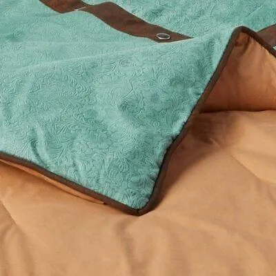 Turquoise Tooled Western Comforter Set