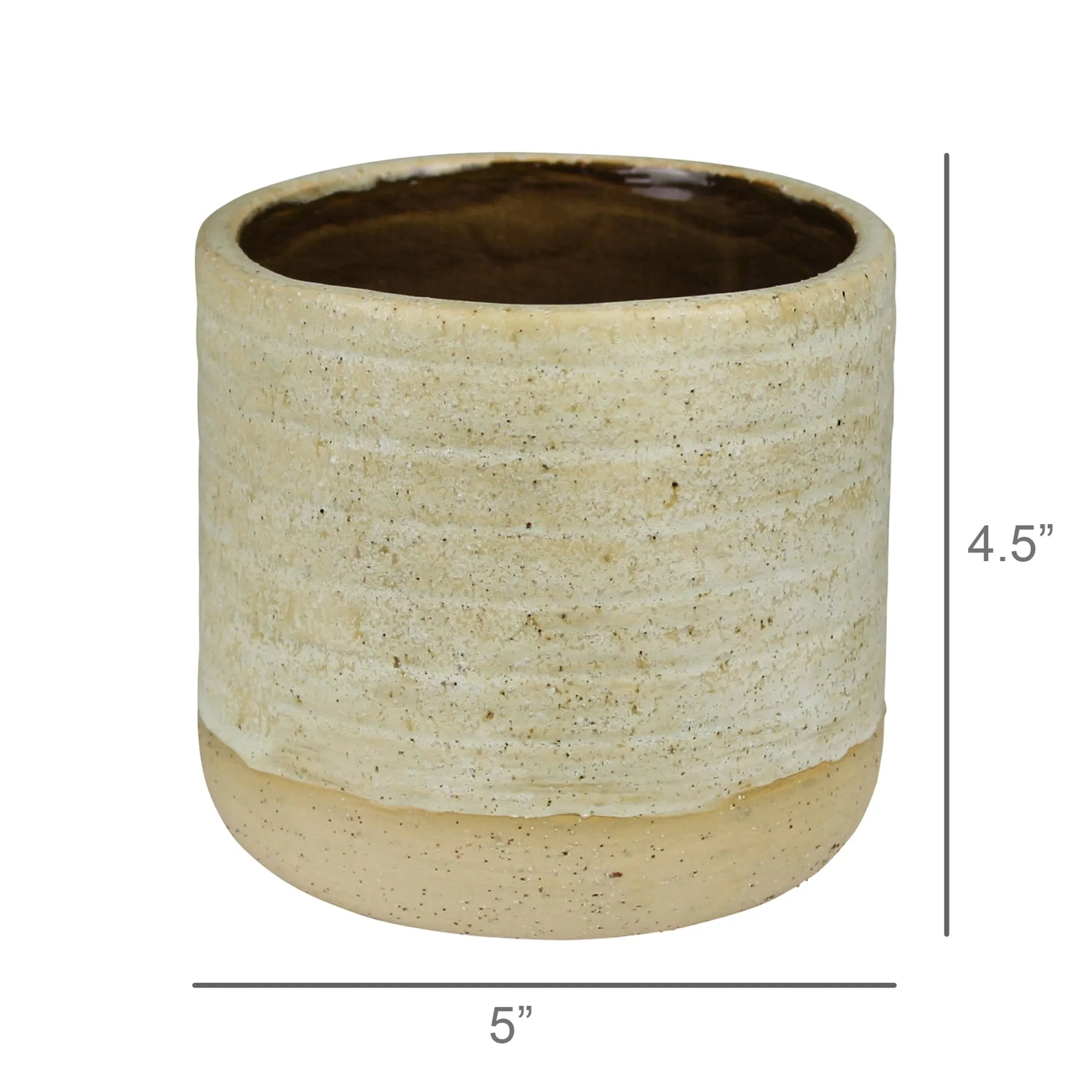 Umbria Cachepot, Ceramic, White - Sm